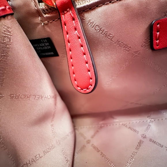 Michael Kors Hamilton Small Satchel Shoulder Bag Graphic Logo Light Berry Multi - Picture 10 of 14